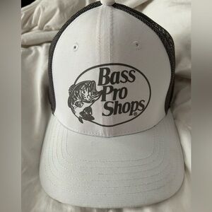 Bass Pro Shops White and Black Fishing Cap